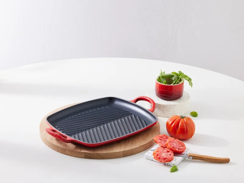 Le Creuset Grillplatte Signature rechteckig meringue 30cm