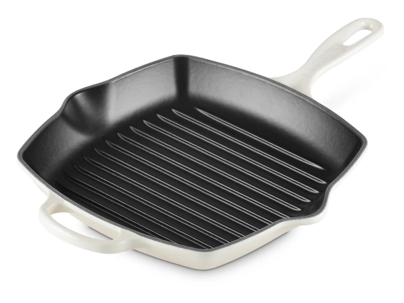 Le Creuset Grillpfanne Signature quadratisch meringue 26cm
