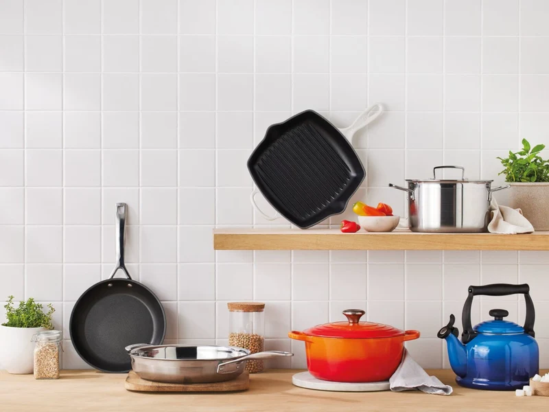Le Creuset Grillpfanne Signature quadratisch meringue 26cm