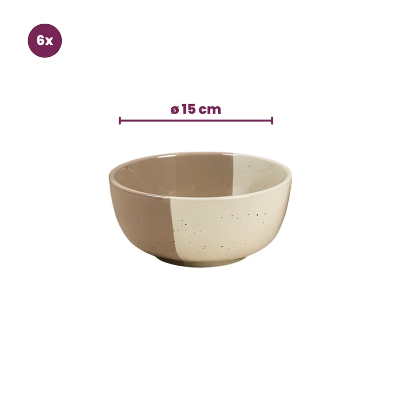 Cookinglife Suppenschalen / Schalen Leem ø 15 cm - 6 Stück