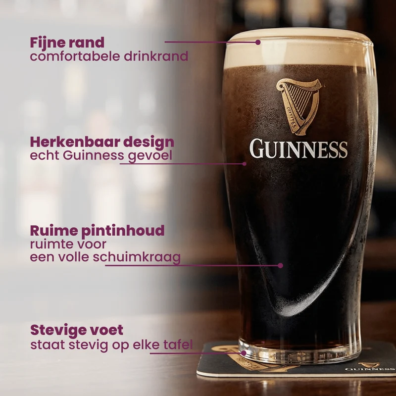 Guinness Biergläser Pint 500 ml - 6 Stück
