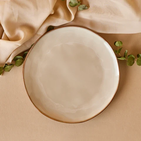 Karaca Aria Reactive Glaze Pizzateller, 32 cm, Beige