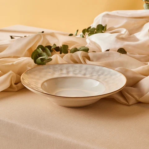 Karaca Aria Reactive Glaze Pastaschale, 26 cm, Beige