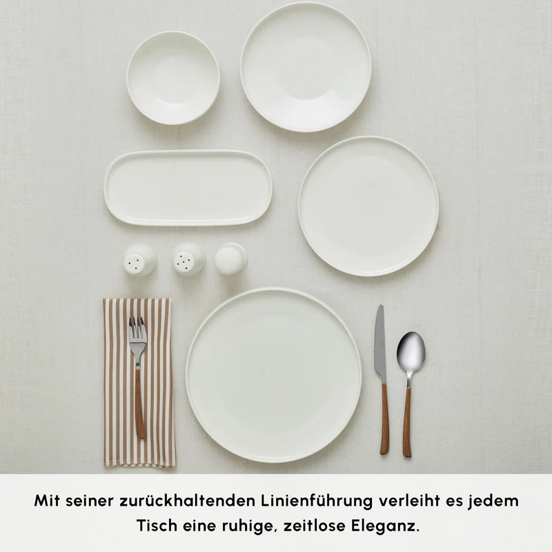 Karaca Stream Bone Sirius 53-Teiliges 12-Personen Tafelservice Weiß