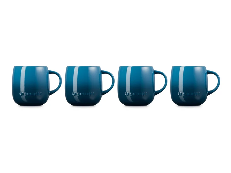 Le Creuset Becher mit Henkel deep teal 0,37l Set 4tlg