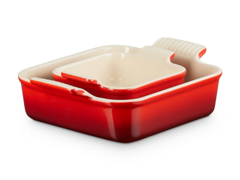 Le Creuset Auflaufform Klassik rechteckig kirschrot 13/20cm Set 2tlg