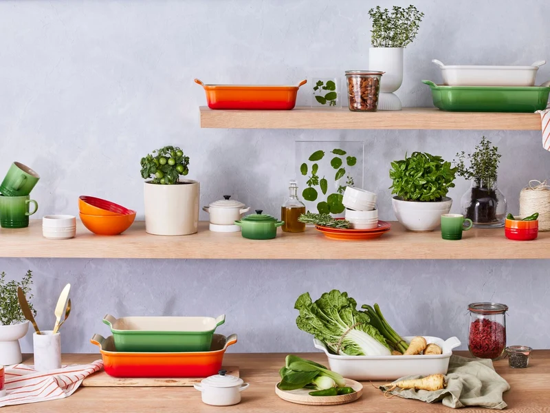 Le Creuset Auflaufform Klassik rechteckig kirschrot 13/20cm Set 2tlg