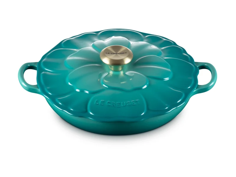 Le Creuset Signature Gourmet-Profitopf Blume bleu riviera 26cm