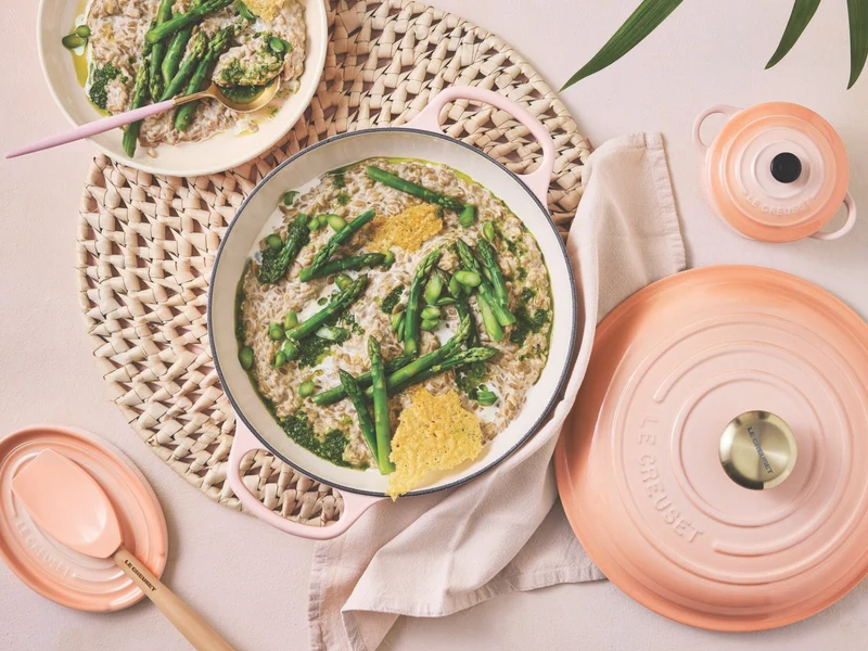 Le Creuset Gourmet-Profitopf Signature rund mit Goldknopf pêche 26cm