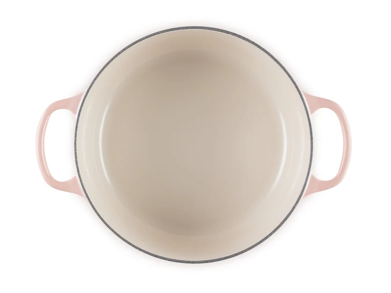 Le Creuset Bräter Signature rund mit Goldknopf pêche 24cm
