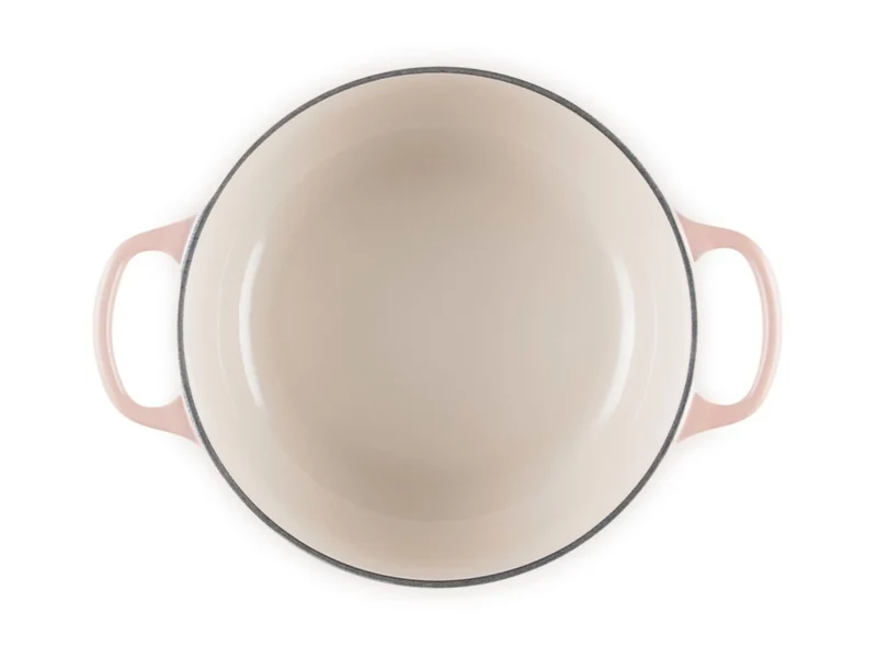 Le Creuset Bräter Signature rund mit Goldknopf pêche 20cm