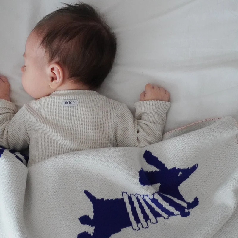 Babydecke "Dachshund" Blue
