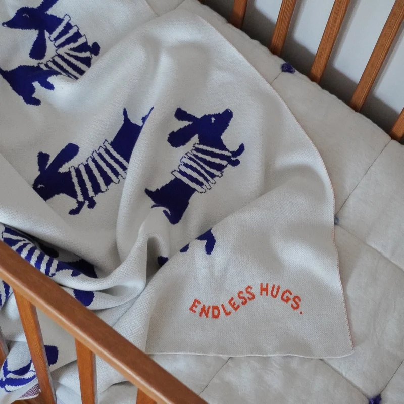 Babydecke "Dachshund" Blue