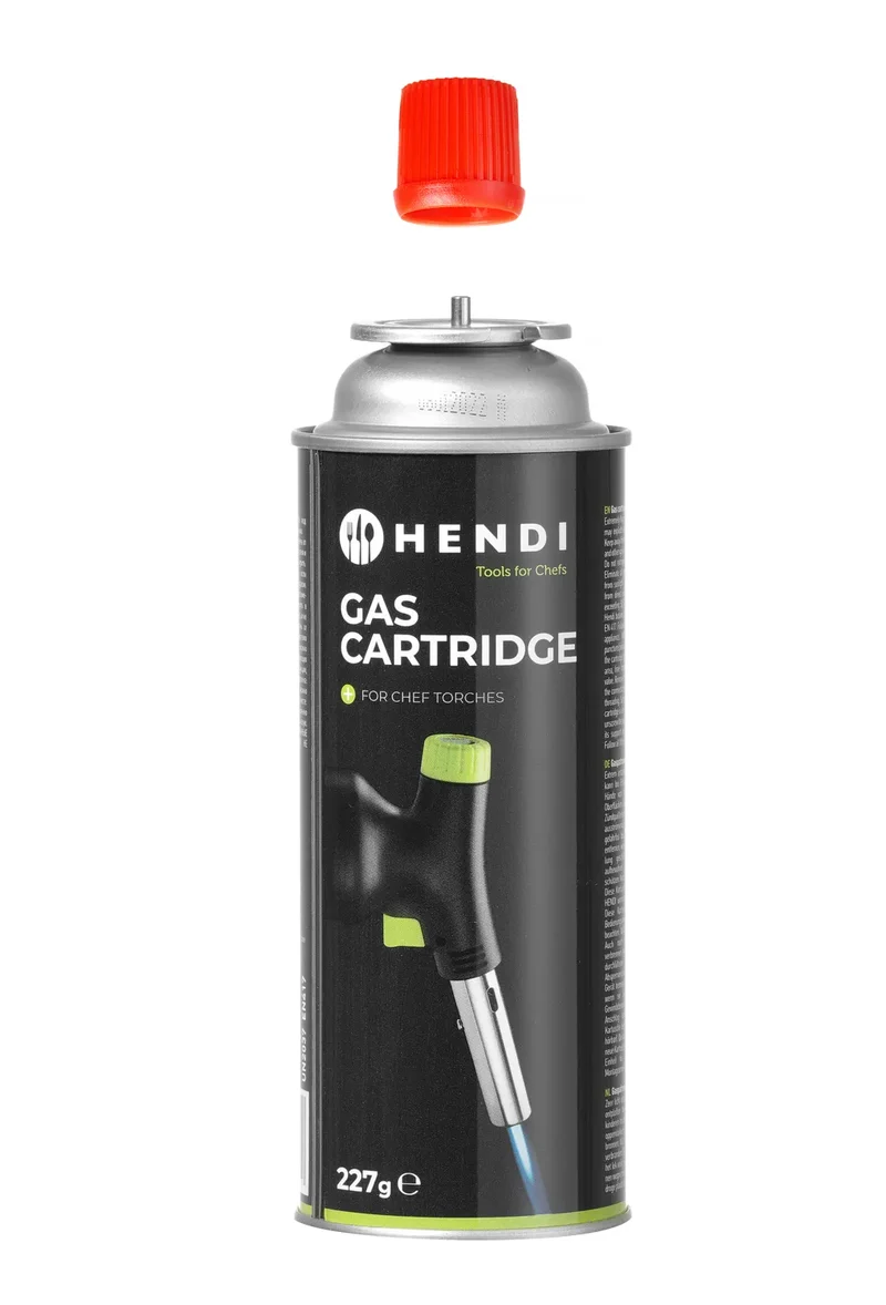 Hendi Creme Brulee Brenner / Kochbrenner - mit Gaszylinder - Jet + Butan Gas Nachfüllung - 4 Stück