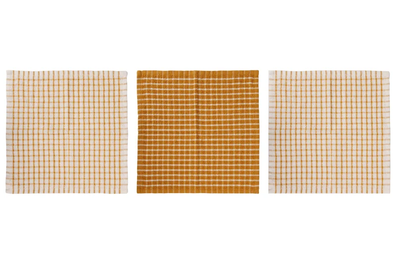 Cosy & Trendy Spültuch Stoff Amber Gold 30 x 30 cm - 3-teilig