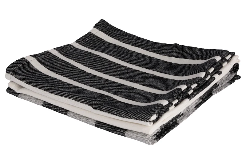 Cosy & Trendy Geschirrtücher Stoff Schwarz Chambray 50 x 70 cm - 3-teilig