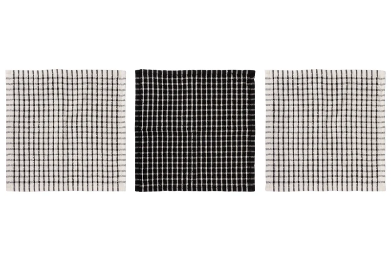 Cosy & Trendy Spültuch Stoff Schwarz Chambray 30 x 30 cm - 3-teilig