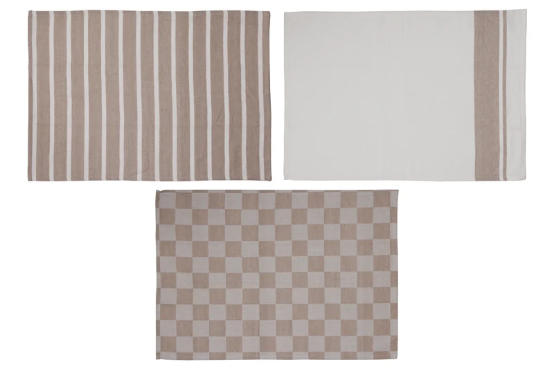 Cosy & Trendy Geschirrtücher Stoff Sand 50 x 70 cm - 3-teilig