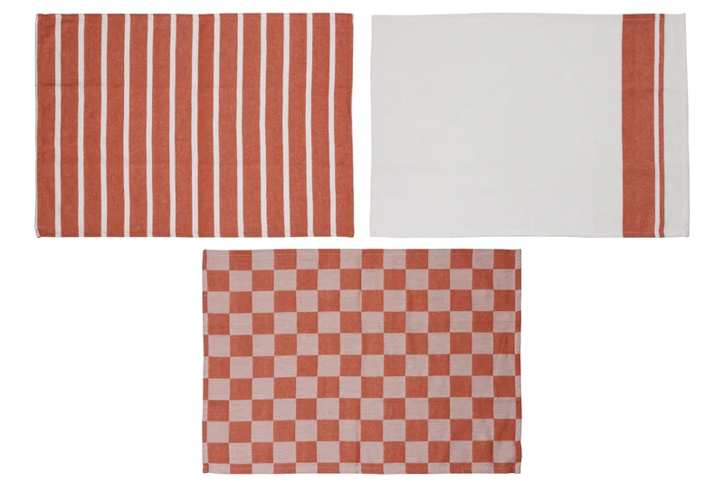Cosy & Trendy Geschirrtücher Stoff Rost 50 x 70 cm - 3-teilig