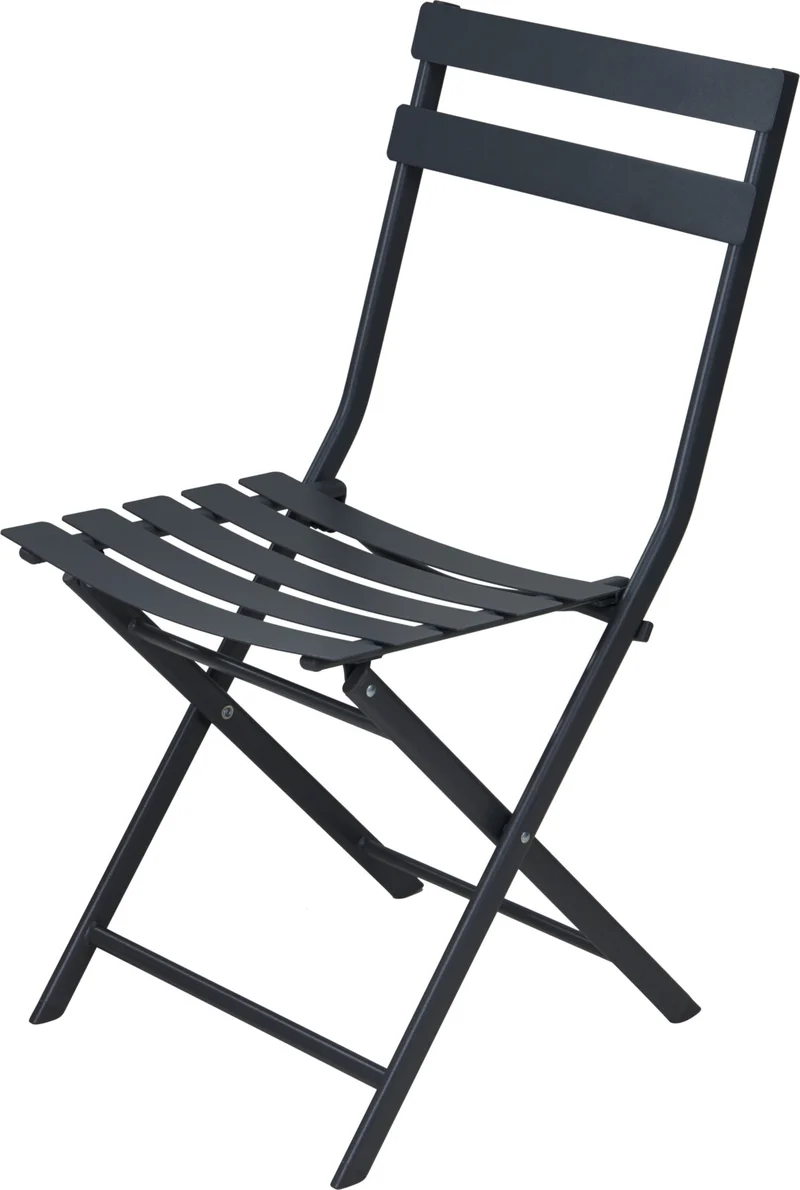 BISTROSET 2 STOELEN 50x42x81CM + 1 TAFEL D60 H71CM DONKER GRIJS METAAL