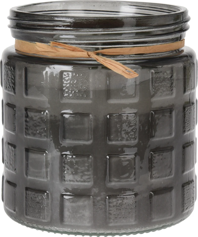 CITRONELLA KAARS IN GLAZEN POT D11,2 H12CM 4 ASSORTIE GROEN/LICHT GROEN/BEIGE/GREY