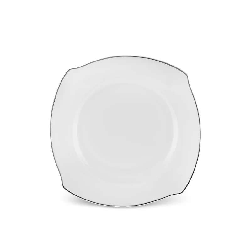 Karaca Square Bone Eterno 53-teiliges 12-Personen Geschirrset Platin