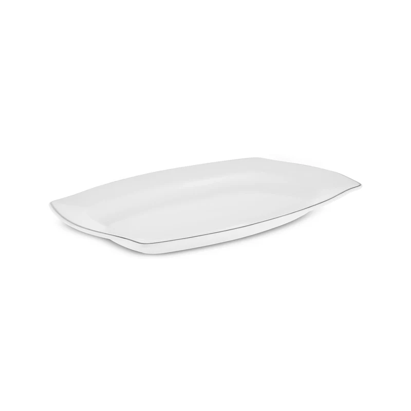 Karaca Square Bone Eterno 53-teiliges 12-Personen Geschirrset Platin