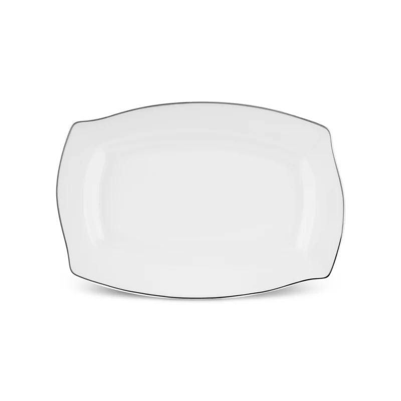 Karaca Square Bone Eterno 53-teiliges 12-Personen Geschirrset Platin