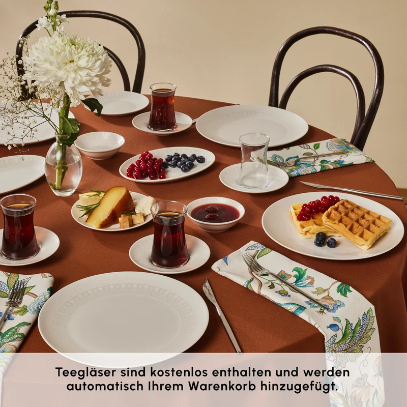 Karaca Artiste Bone China 20-teiliges Tafelservice für 6 Personen, Weiß