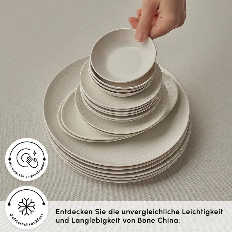 Karaca Artiste Bone China 20-teiliges Tafelservice für 6 Personen, Weiß