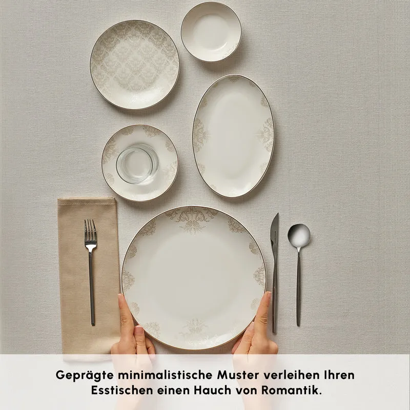 Karaca Bone China Siena 20-teiliges Tafelservice für 6 Personen, Weiß