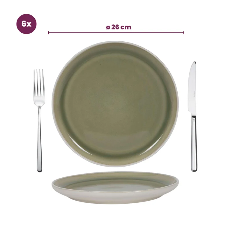 Cookinglife Speiseteller Mos Grün ø 27 cm - 6 Stück