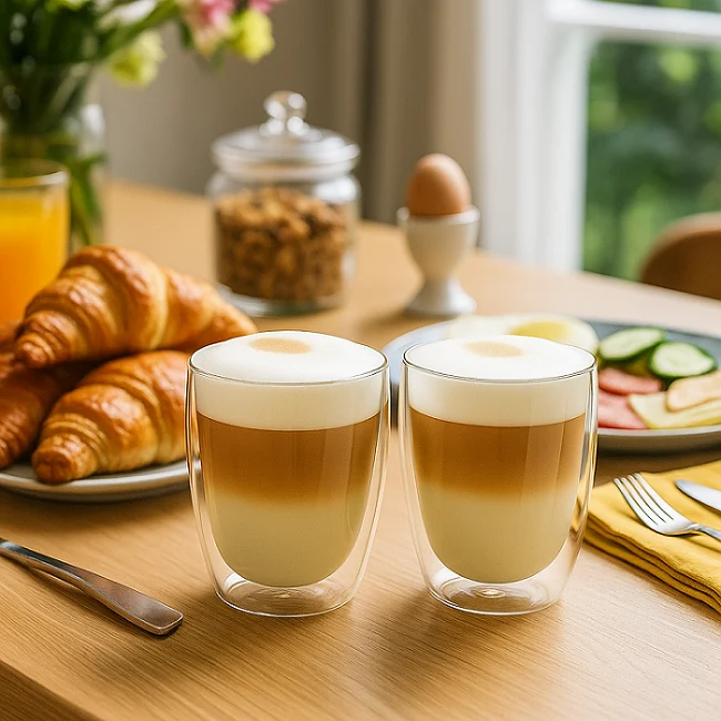 Cookinglife Doppelwandige Latte Macchiato Gläser 380 ml - 2 Stück