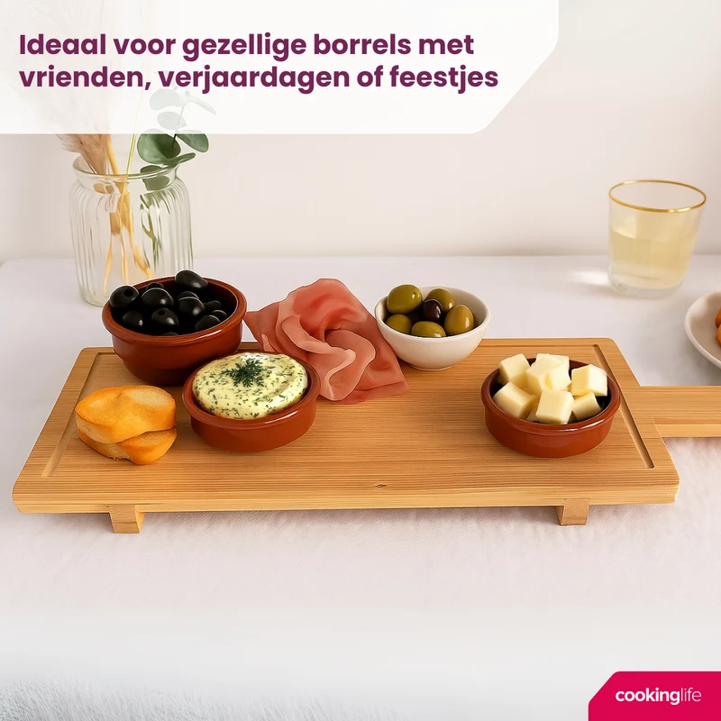 Cookinglife Servierbrett Tapas-Brett - Bambus - 58 x 19 cm