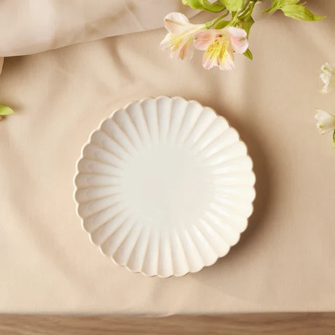Karaca New Daisy Pasta-Schale aus Steinzeug mit Reaktivglasur, 22,5 cm, Weiß