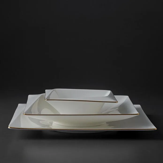 Jumbo Fold Gold 58-teiliges eckiges Tafelservice für 12 Personen