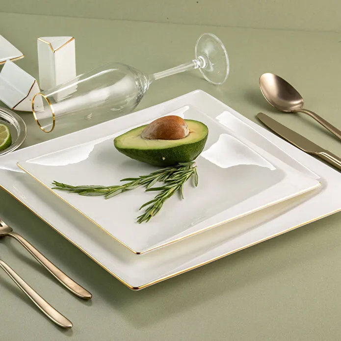 Jumbo Fold Gold 58-teiliges eckiges Tafelservice für 12 Personen