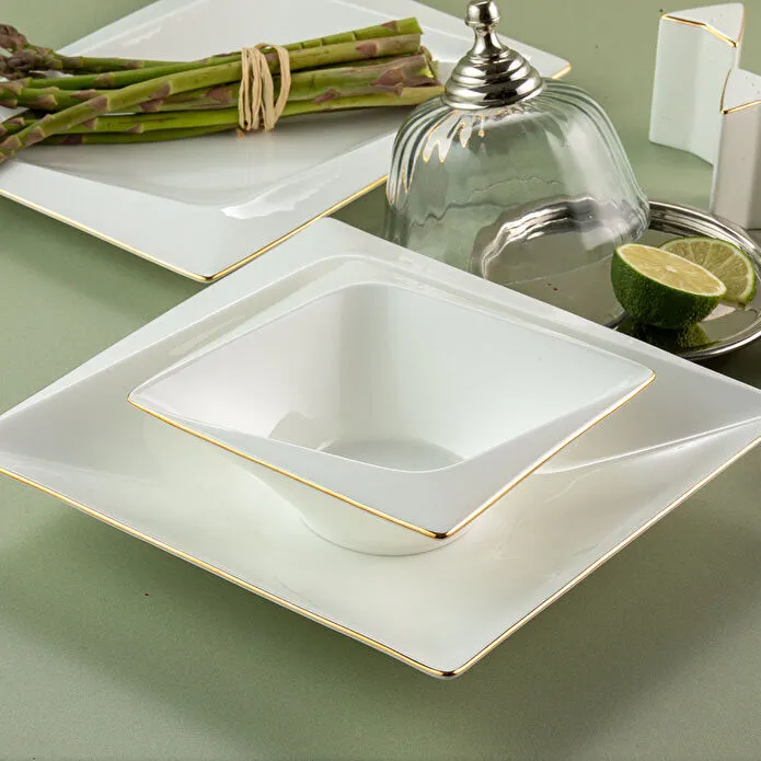 Jumbo Fold Gold 58-teiliges eckiges Tafelservice für 12 Personen