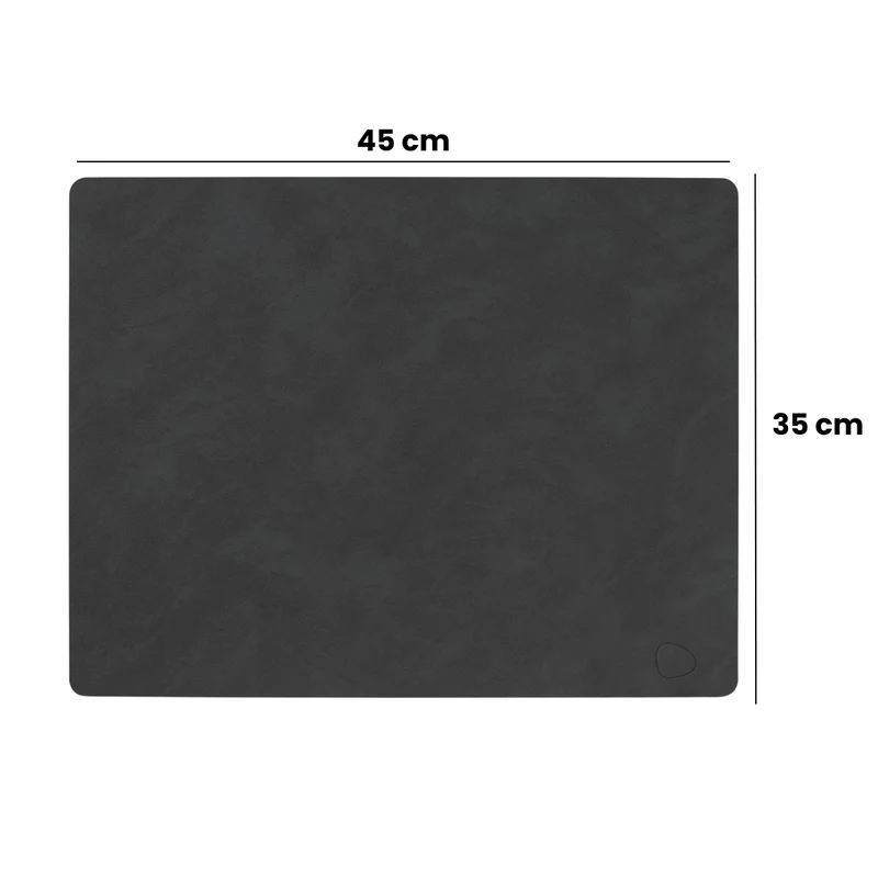 LIND DNA Tischsets Nupo - Leder - Flintgrau - 45 x 35 cm - 2 Stück
