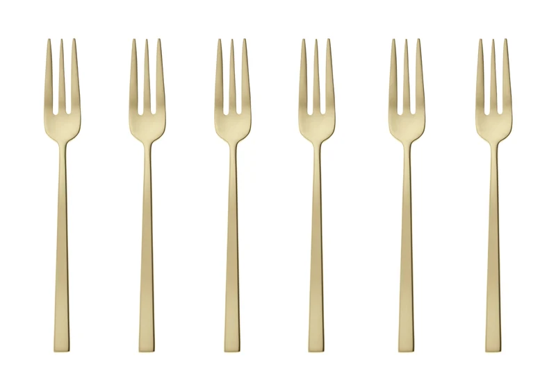 Sambonet Rock Antique Kuchengabel Set6 Edelstahl/PVD Champagne