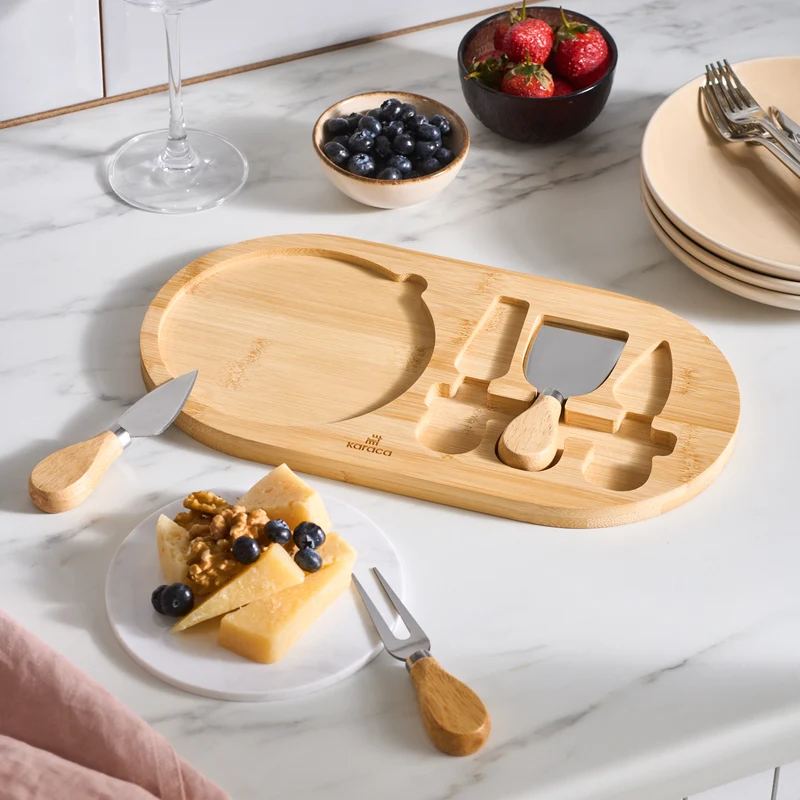 Karaca Cheesekit Bambus Schneideset, Farblos