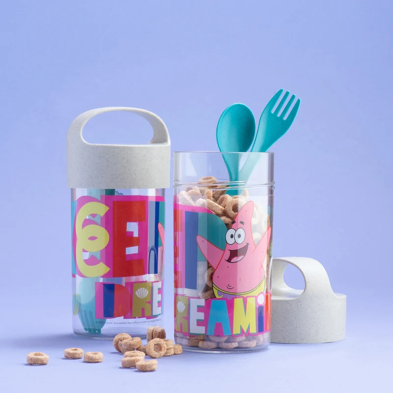 Snackpot / Trinkflasche + Besteck BUDDY SNACK 0,5 SPONGEBOB PATRICK