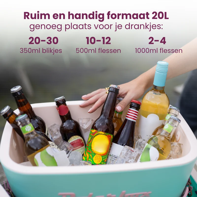 Polarbox Kühlbox mit Schultergurt - Lime Lilac - 20 Liter