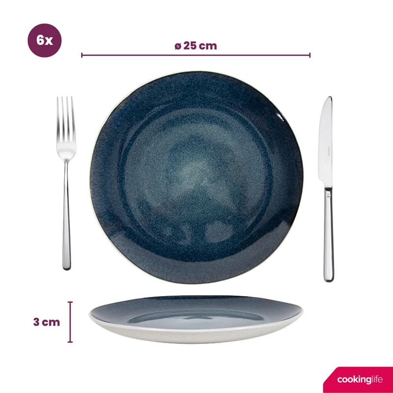 Cookinglife Speiseteller Belize ø 25 cm - 6 Stück