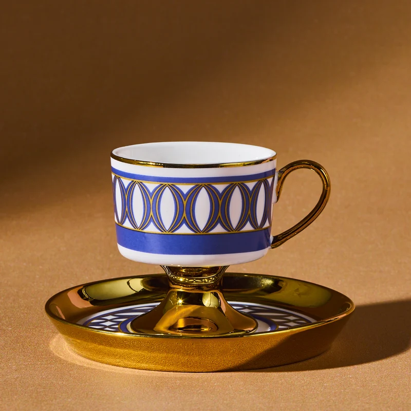 Karaca Hilal 4-teiliges Porzellan Türkisch-Kaffeetassen-Set, 85 ml, Mehrfarbig