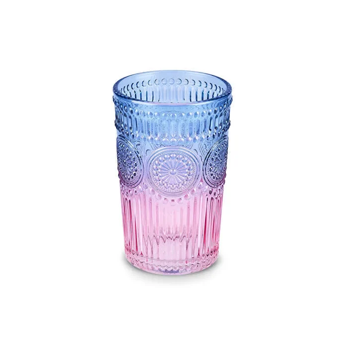 Karaca Sunflower Trinkglas 332 ml, Blau Rosa