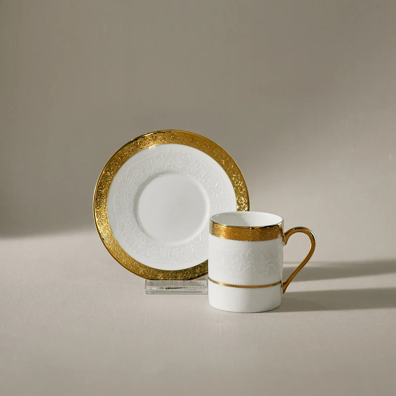 Karaca Royal Bone Victoria Kaffeetassenset für 6 Personen, 90 ml