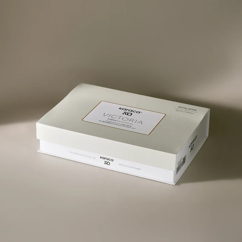 Karaca Royal Bone Victoria Kaffeetassenset für 6 Personen, 90 ml
