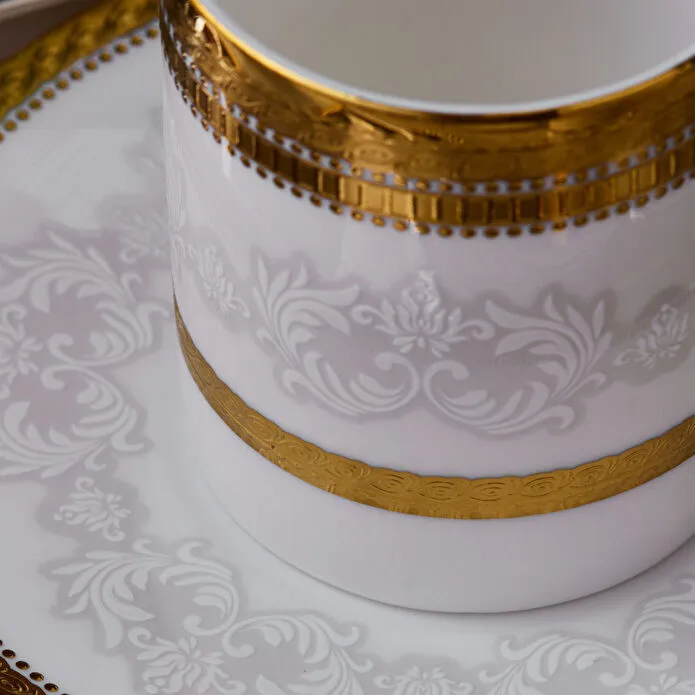 Karaca Royal Bone Charlotte Kaffeetassenset für 6 Personen, 90 ml