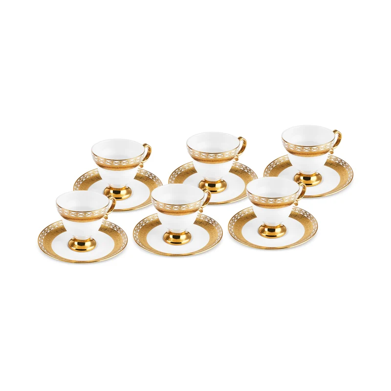 Karaca Hürrem Kaffeetassenset für 6 Personen, 90 ml